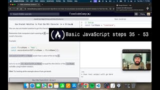 freeCodeCamp JavaScript Algorithms & Data Structures, Basic JavaScript, Steps 35 - 53