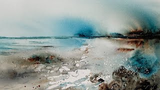 Atmospheric Abstract Watercolour Seascape Tutorial
