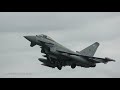 4kᵁᴴᴰ 3x eurofighter typhoon fgr4 arrival u0026 departure @ raf fairford