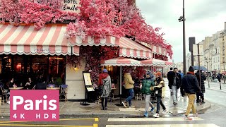 Paris France, Rainy walk in Paris - HDR walking - 4K HDR 60 fps