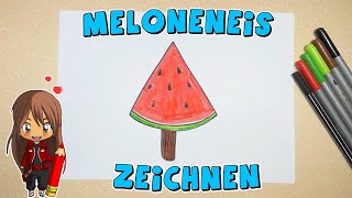 Meloneneis einfach malen für Kinder | ab 4 Jahren | Malen mit Evi | deutsch