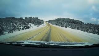 Winter Road Ambience. Road after New Year 2022 in Russia