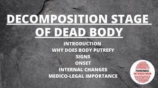 Post mortem decomposition | Stages after death | Forensic medicine | UGC NET Forensic science