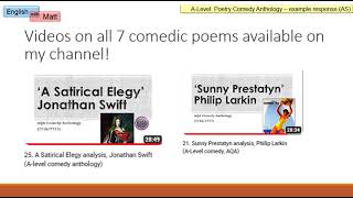 123.AQA Comedy Anthology: essay: dark and serious issues: Satirical Elegy/Sunny Prestatyn (As level)