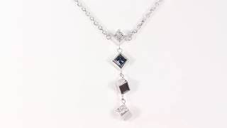 ジェムケリーアレキサンドライトステーション・ダイヤモンドキューブネックレス0.28ct/K18WG/14.3g/D:0.28ct■193077