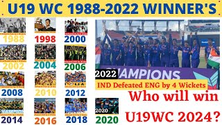U19 worldcup winner 1988-2022/under 19 worldcup winner list/U19 worldcup winner every year#u19wc