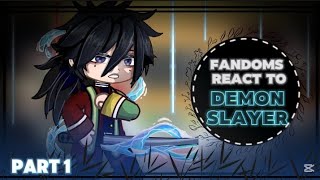 FANDOMS REACT TO EACHOTHER • DEMON SLAYER • PART 1/14 • link click MHA mtp bsd wb bllk • read desc