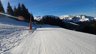 Skiing BLUE THURN - Megeve Ski Resort Feb 2024 GoPro HD POV