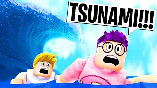 Can We Survive A GIANT TSUNAMI In ROBLOX!? (NATURAL DISASTER SURVIVAL FUNNY MOMENTS)