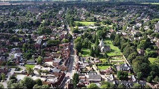 The greeny village of Wheathampstead in Saint Albans explored by drone