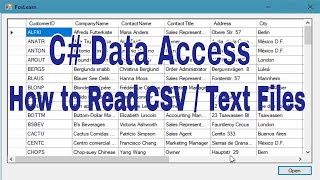 C# Tutorial - Data Access CSV/Text files C# Application | FoxLearn