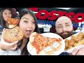 COSTCO Food Court MUKBANG | Huge Slice of Cheese Pizza, Giant Cookie + Chicken Strips & Fries