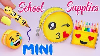 😍DIY: Miniature EMOJI School Supplies ( Backpack, Notebook, Pen, Pencil case) REALLY WORKS😍