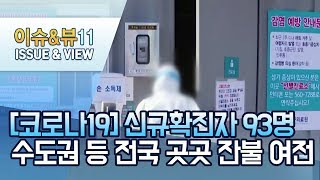 [코로나19] 신규 확진자 93명, 소폭 상승…수도권 등 전국 곳곳 잔불 여전 / 머니투데이방송 (뉴스)