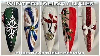 WINTER HOLIDAY NAIL DESIGN IDEAS | Christmas Ornament, Mistletoe, & Snowflake Nail Art