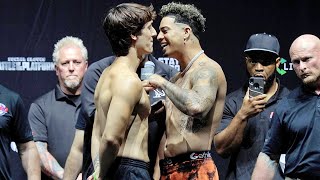 AUSTIN MCBROOM & BRYCE HALL HAVE HEATED WEIGH IN! EXCHANGE WORDS AHEAD OF FIGHT - FULL WEIGH IN