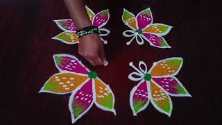 सुभु रंगोली| 6*6 thipkyanchi Rangoli design | fastival rangoli l simple rangoli easy