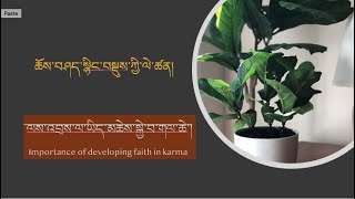 ཆོས་བཤད་སྙིང་བསྡུས་ཀྱི་ལེ་ཚན། - ལས་འབྲས་ལ་ཡིད་མཆེས་སྐྱེ་བ་གལ་ཆེ་སྐོར།