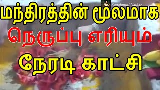 மந்திரத்தின் மூலமாக நெருப்பு எரியும் நேரடி காட்சி | Sattaimuni Nathar