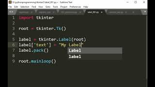Label, tkinter and Python (part 1)