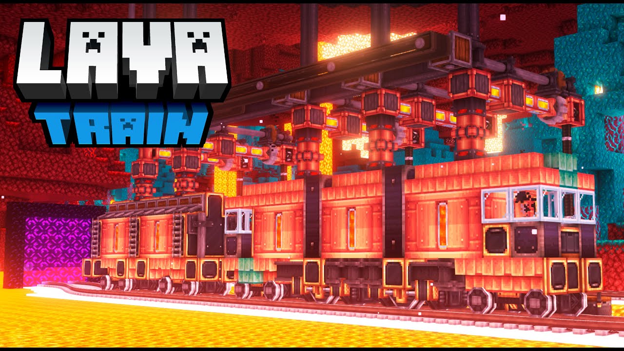 Lava Fluid Cargo Train Lava Transportation In Minecraft Using Create
