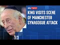 King Charles visits scene of Manchester synagogue terror attack