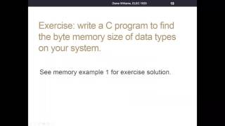 Pointers, part 1, memory