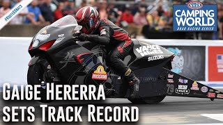 Gaige Hererra rockets to both ends of Route 66 Raceway Track Record