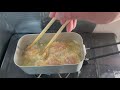 【男飯】メスティンで唐揚げあげてみた（油少なめ）