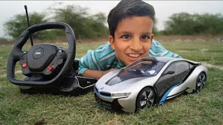 Piyush BMW i8 Rc Car Unboxing & testing with remote control For kids