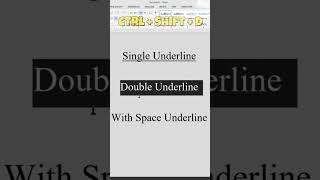 Single Double Space Underline In Ms Word Using Shortcut Keys No Mouse Needed