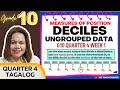 DECILES OF UNGROUPED DATA | GRADE 10