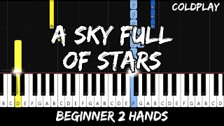 Coldplay - A Sky Full Of Stars - Easy Beginner Piano Tutorial - For 2 Hands