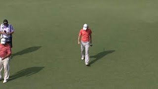 Will Wilcox sinks a monster eagle putt on No. 16 at Barbasol