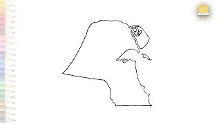 Kuwait Map drawing | Outline drawings | How to draw Kuwait Map step by step | #artjanag #easy