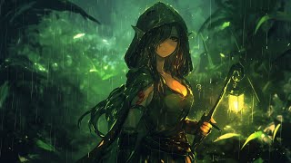 Fantasy Forest in Stormy Night - Relaxing Medieval Music + Rain Sounds, Enchanted Celtic/Folk Melody