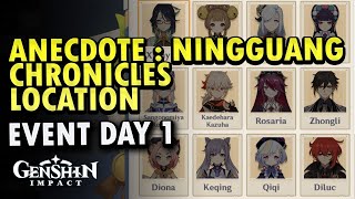 Anecdote : Ningguang Chronicles Location Event Day 1 | Genshin Impact