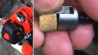 “clean” (replace) FUEL FILTER 2 cycle engine echo string trimmer
