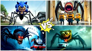 Sponge Bob Head Eater 🆚 Thomas Train Eater 🆚 Toiletor Minions Transformation 🆚 Sonic Exe