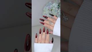 Gel-X Glass Red Cat Eye Nail Extension Tutorial ✨💋