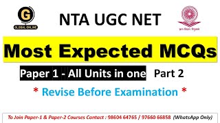 Paper 1 Most Expected Question on All Units | NTA UGC NET Exam December 2024 Last Minute Revision