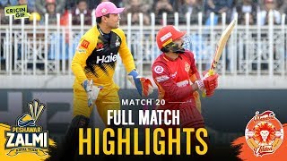 Match 20 - Islamabad United Vs Peshawar Zalmi - Full Match Highlights