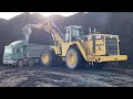 Huge Caterpillar 992G Wheel Loader Loading Trucks With One Pass - Sotiriadis/Labrianidis Mining