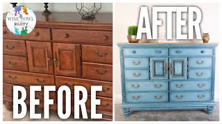 How-To Paint Furniture | Wise Owl Paint | Grecian Sky Finish Using Chalk Synthesis Paints \u0026 More!