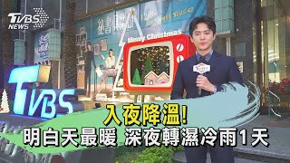 入夜降溫! 明白天最暖 深夜轉濕冷雨1天｜氣象主播 吳軒彤｜TVBS氣象站｜TVBS新聞20250113 @TVBSNEWS02