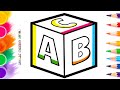 How to Draw a ABC Cube Box | Easy Drawing & Painting