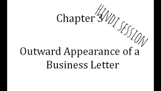 chapter 3 Hindi session outward appearance of letter