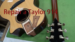 Repair a Taylor 914 (Neck reset, Bridge Re-glue)