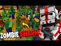 Clone Squad Swarmed by ZOMBIE HORDE! - Minecraft: Star Wars Mod Battle Simulator