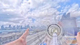 AquaDuck Water Coaster Adventure POV on Disney Dream in Miami Port! 4k 60FPS